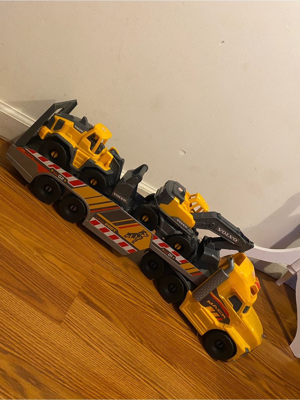 Dickie Toys 28" Mack Truck with 2 Volvo Construction Vehicles